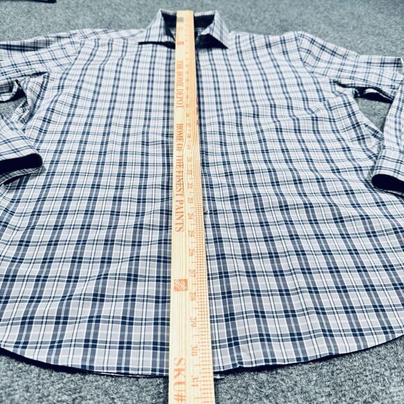 Jos A Bank Traveler Tailored Fit Travel Tech Blue Plaid Men’s Medium - Picture 6 of 6